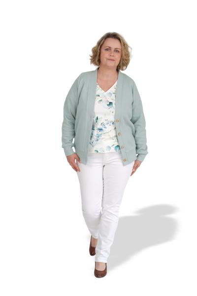 Fadenkäfer Papierschnittmuster Karo Damen Strickjacke